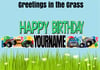 Personalized Monster Truck Happy Birthday Double Yard Card Signs with Stakes:HBD Package Easy Setup