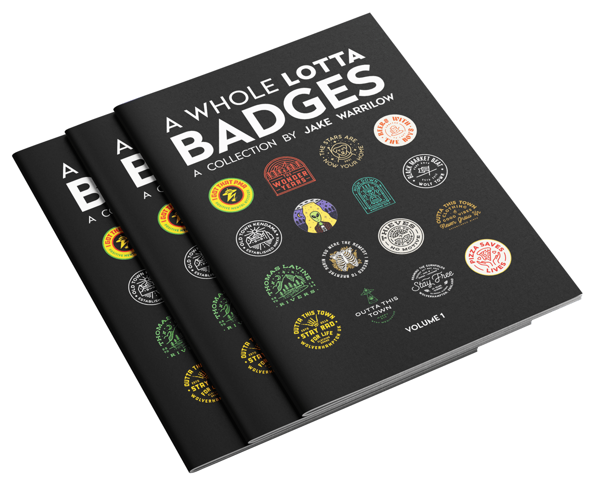 Image of A Whole Lotta Badges  a Collection by Jake Warrilow Zine Volume 1 📖