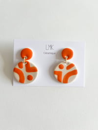 Paire de boucles d'oreilles céramique BOURRACHES orange 