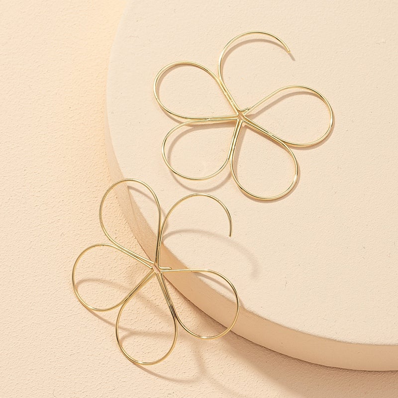 Image of Slim Line Flower Earrings