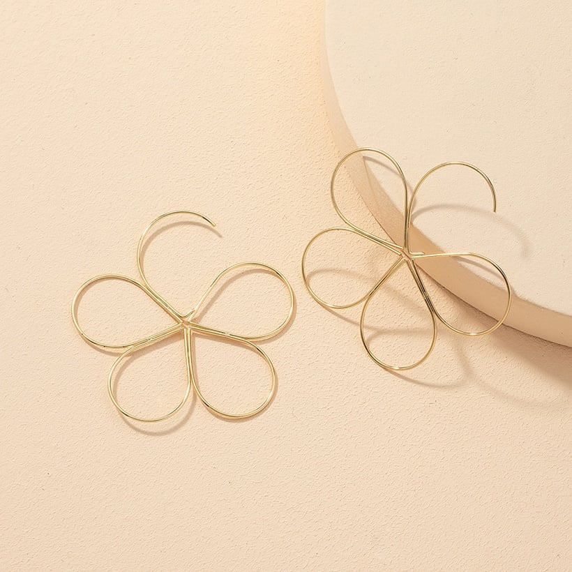 Image of Slim Line Flower Earrings
