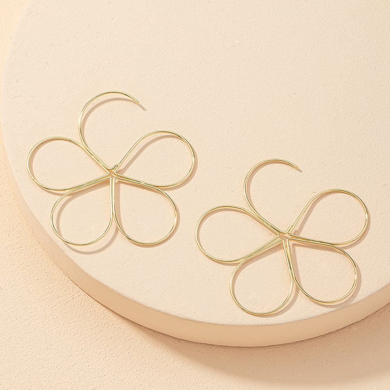 Image of Slim Line Flower Earrings