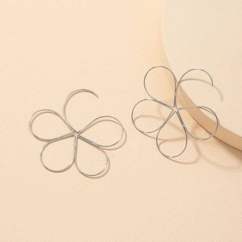 Image of Slim Line Flower Earrings