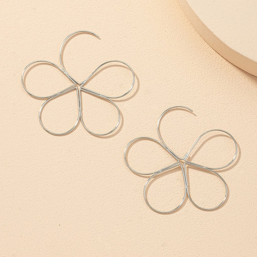 Image of Slim Line Flower Earrings