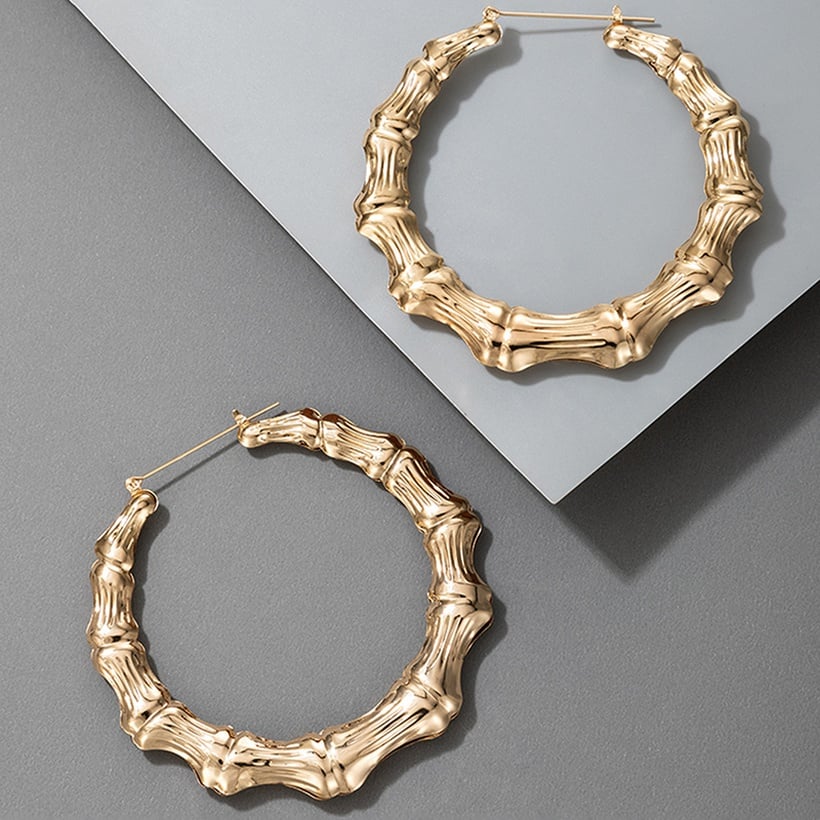 Image of Fashion Bamboo Hoop Earrings