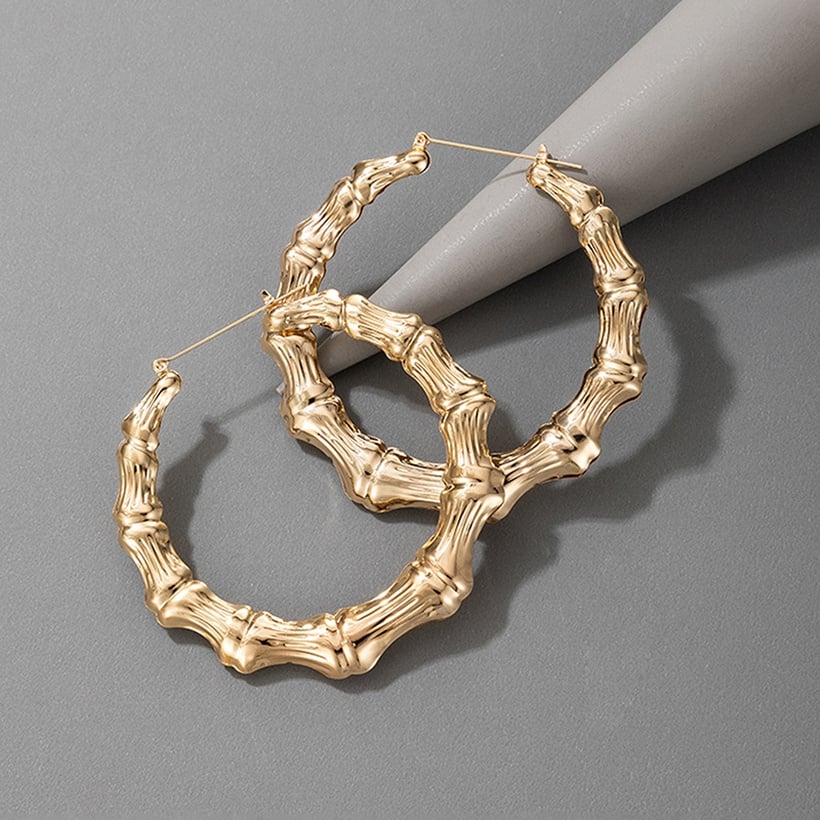 Image of Fashion Bamboo Hoop Earrings
