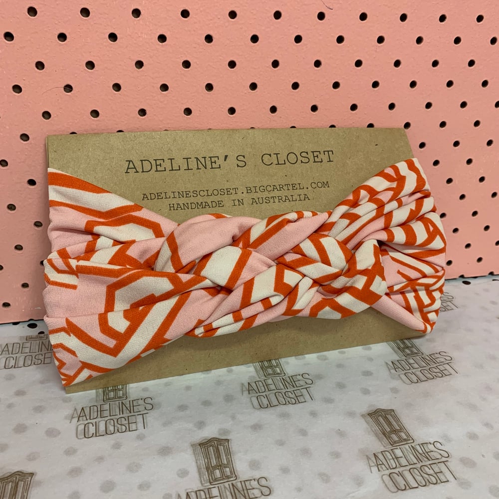Image of Pink lattice Headwrap
