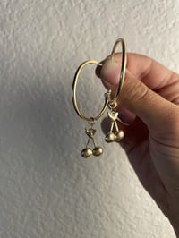 Image 3 of Cherry Charm Hoops 