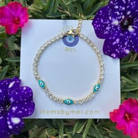 Iced Out Evil Eye Bracelet - Turquoise 