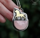 Image 3 of Rose Quartz Unicorn Necklace