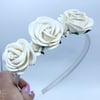 Boho white flower crown 