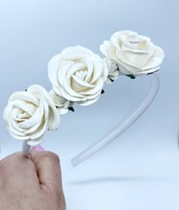 Image 3 of Boho white flower crown 