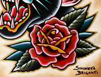 Image 3 of Original painting on canvas PANTHER and ROSE