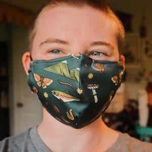 Woodland Critters Face Mask - NAVY BLUE
