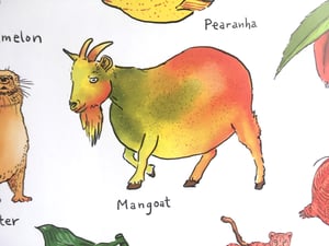 Image of NEU! Vegetable and Fruit Animals | Kleines Poster | DIN A2