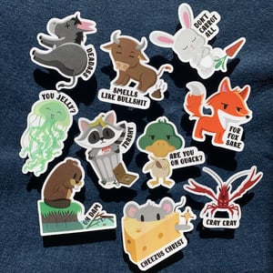 Punny Creatures Stickers - Free US Shipping