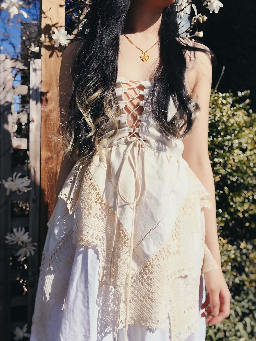 Image of Antique Crocheted Corset Dress