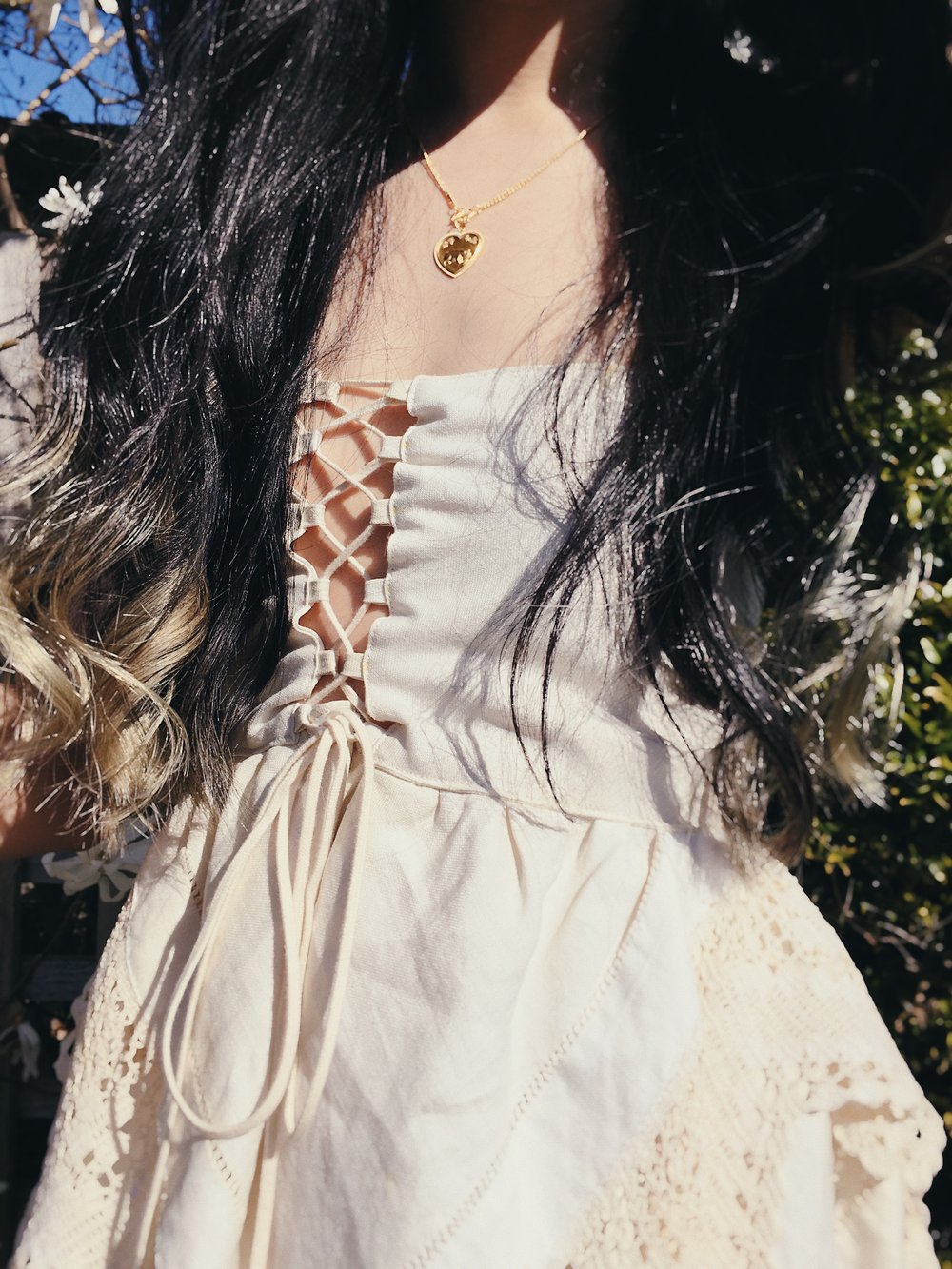 Image of Antique Crocheted Corset Dress