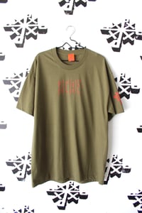 Image of straighten up tee in army green 