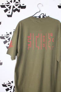 Image of straighten up tee in army green 
