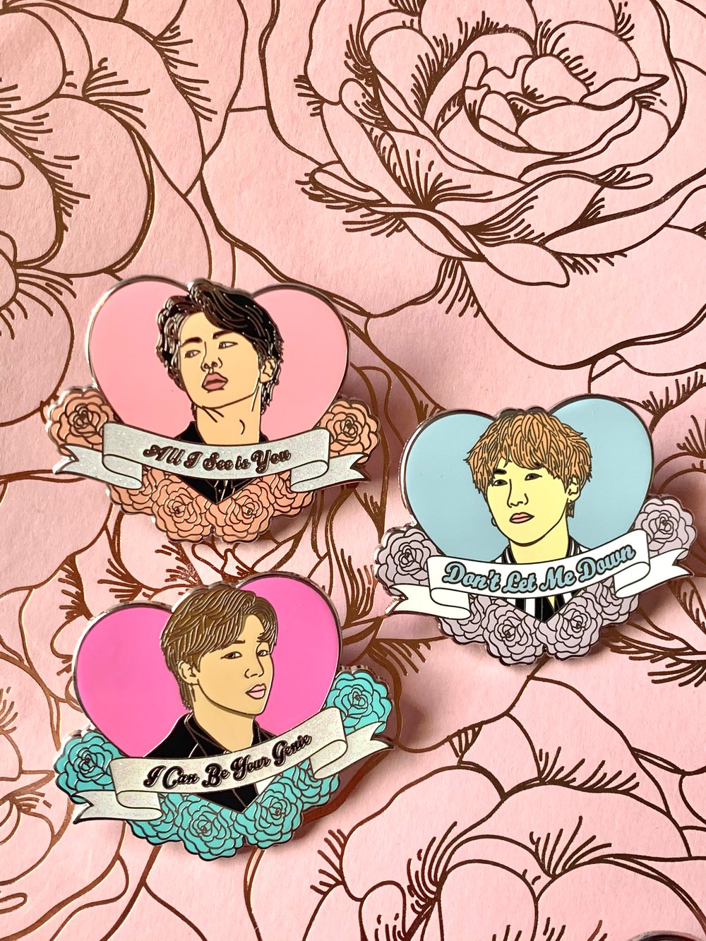 Bangtan Valentine Enamel Pins