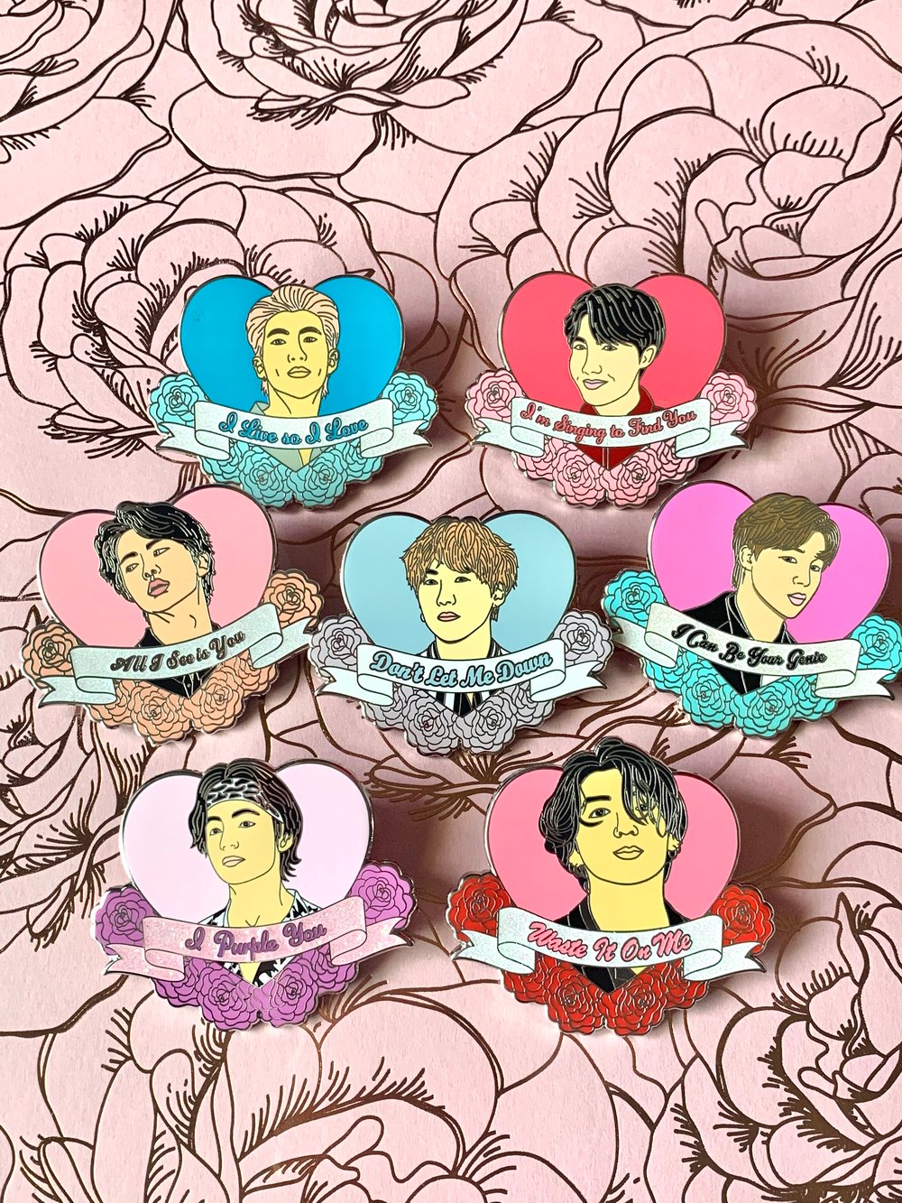 Bangtan Valentine Enamel Pins