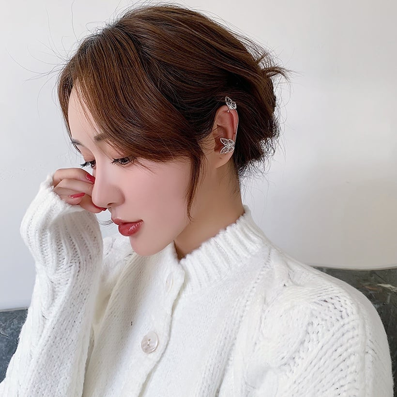 Image of Rhinestone 3D Butterfly Earring