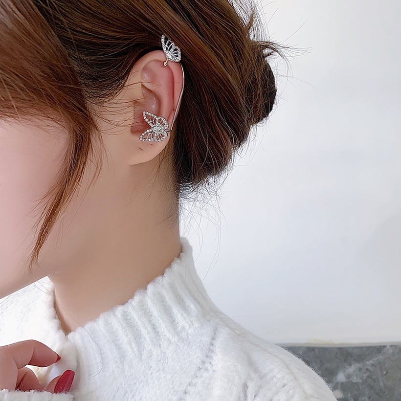 Image of Rhinestone 3D Butterfly Earring