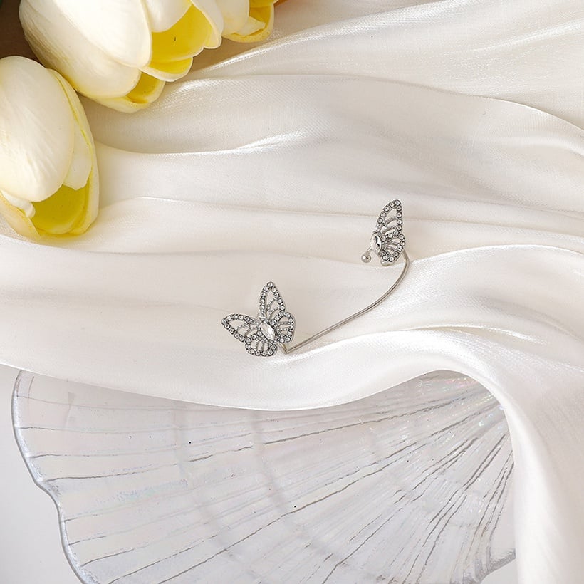 Image of Rhinestone 3D Butterfly Earring