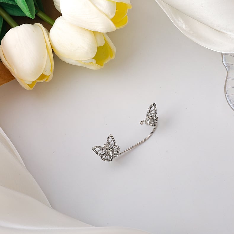 Image of Rhinestone 3D Butterfly Earring
