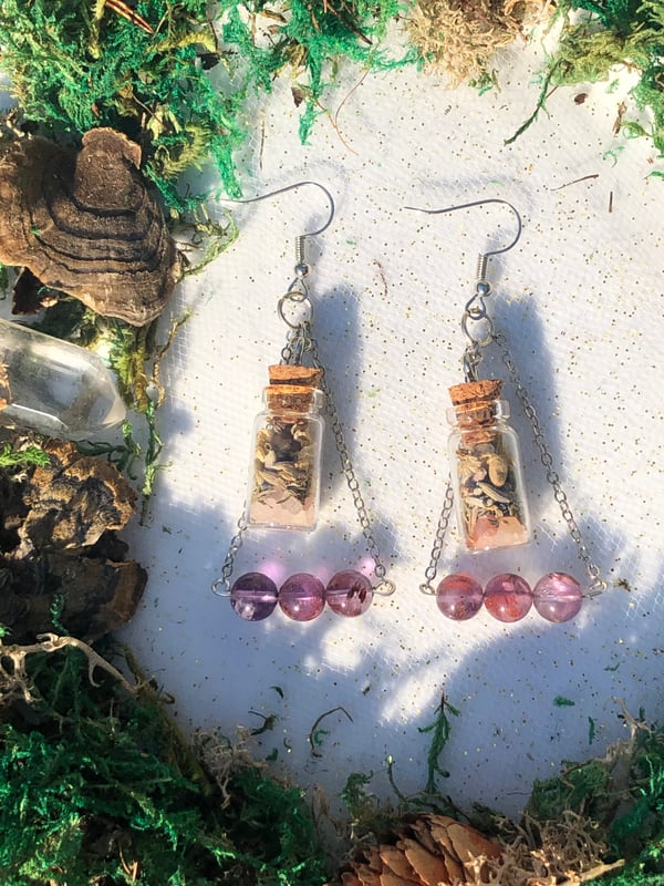 Image of Grounding Spell Jar Earrings
