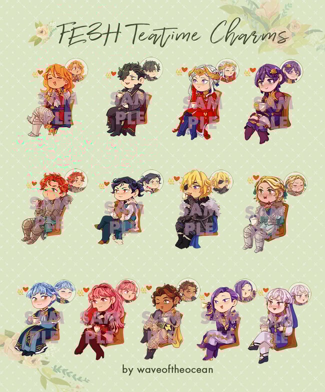 FE3H Teatime Charms (Characters Only!)