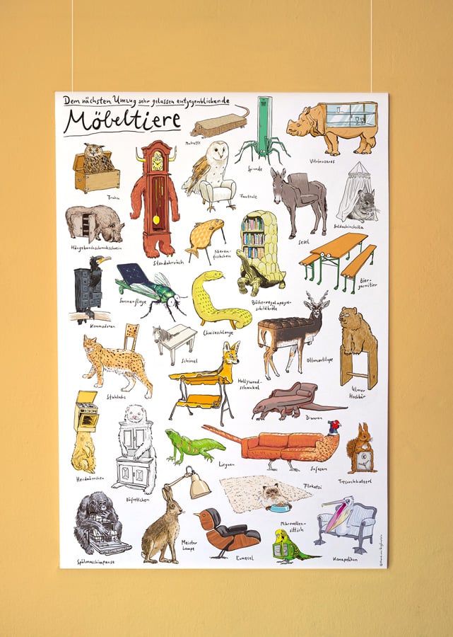 Image of Möbeltiere | Großes Poster | DIN A1