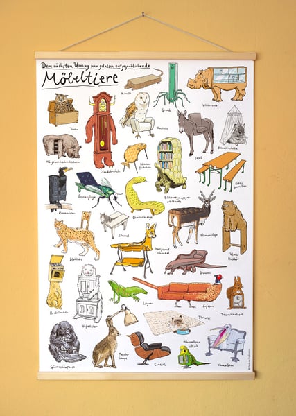 Image of Möbeltiere | Großes Poster | DIN A1* mit Posterleisten