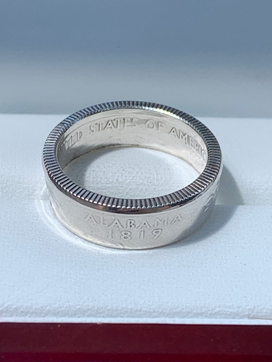 Silver Alabama Coin Ring Colins Rings