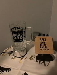 Image 4 of Best Dad beer mug with personalized name on glass