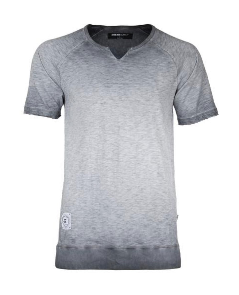 Image of  Men's Short Sleeve Vintage Wide Neck Oil Wash Raglan Side Slit T-Shirts