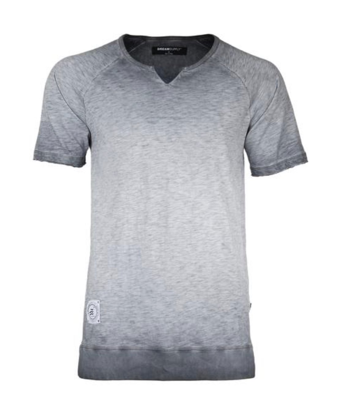 Image of  Men's Short Sleeve Vintage Wide Neck Oil Wash Raglan Side Slit T-Shirts