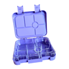 Large leakproof bento lunch box - 6 compartment purple *FREE NAME LABEL*