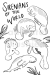 Sirenians of the World Scribble Sticker