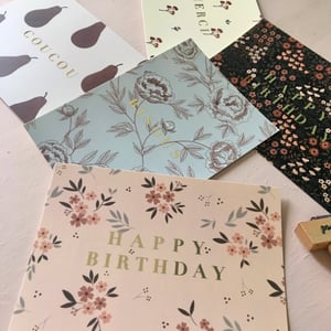 Image of Carte Happy Birthday Black ( avec dorure)