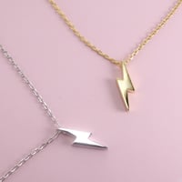Image 3 of Gold Lightning Bolt Iconic Necklace (925 Silver)