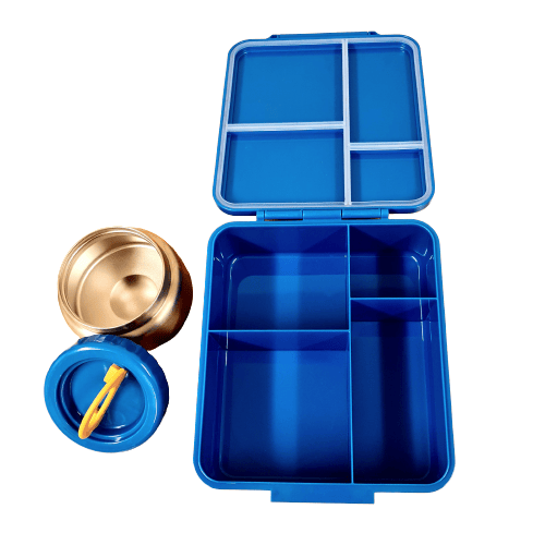 Bento Tek 41 oz Blue and White Buddha Box All-in-One Lunch Box