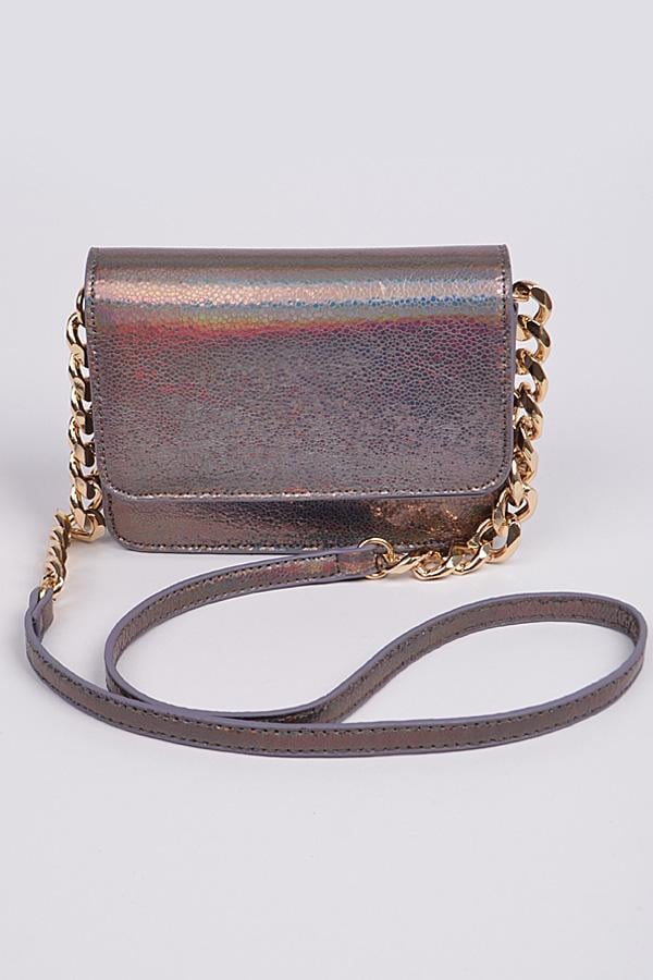 Image of Iridescent (Dark Gray) Shoulder Strap Handbag