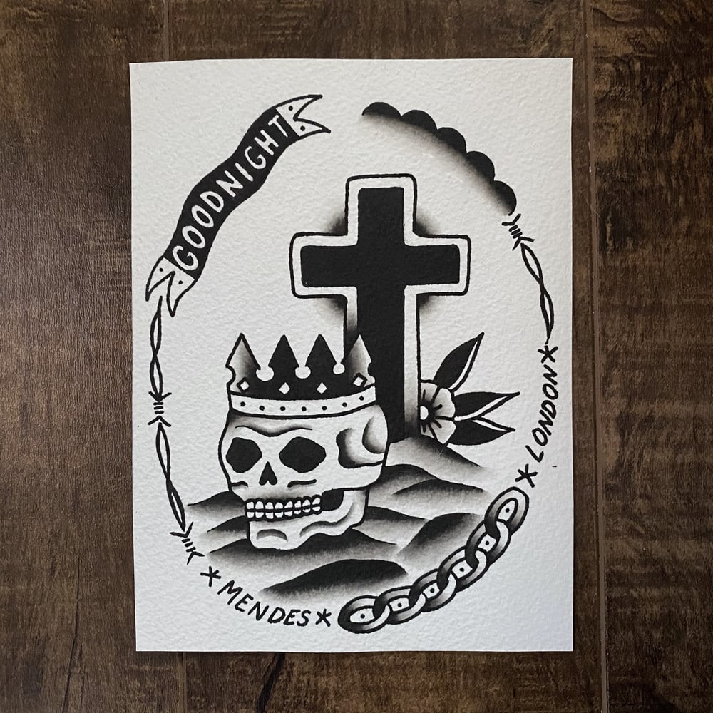 Skull & cross, Original (5x7)
