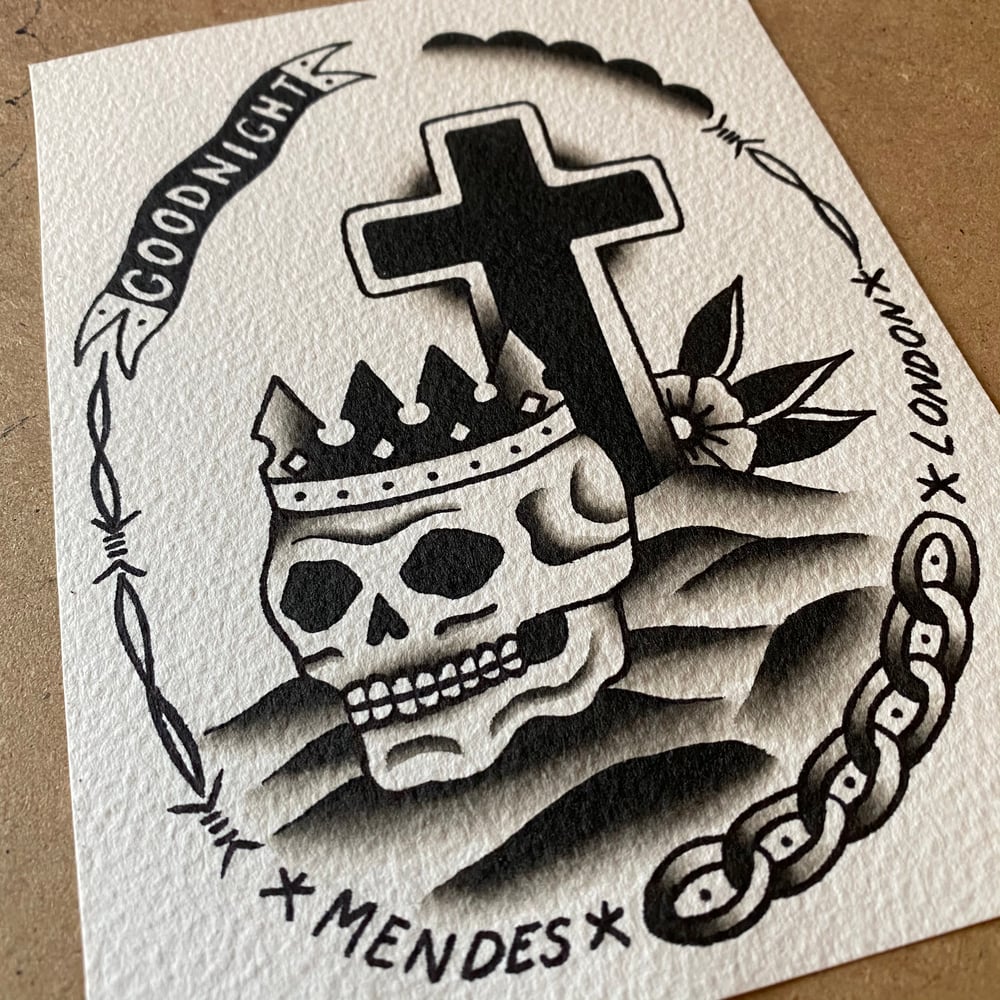 Skull & cross, Original (5x7)