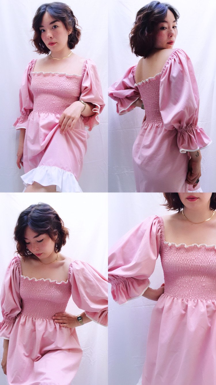 Image of PREORDER — Shirred Puff Sleeve Dress