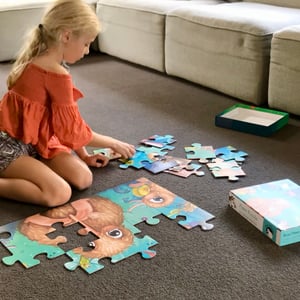 Kuwi's Rowdy Crowd Floor Puzzle- 24 Large Pieces