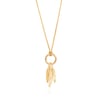 Gold seedpod & circle necklace