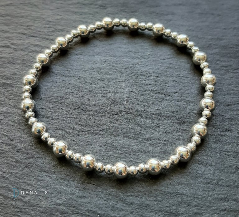 Léonie sterling silver round bead bracelets Image 3
